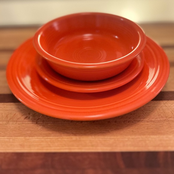 Fiestaware Dining Fiesta Fiesta 3 Piece Tangerine Fiestaware Set